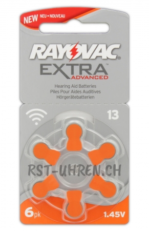 Eine Packung mit Rayovac Extra 13 Hörgerätebatterien